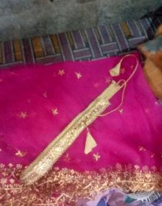 Pink &amp; Green Embroidered Lehenga
