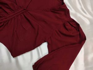 Maroon Crop Top