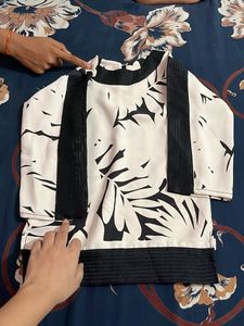 White Top With Black Design