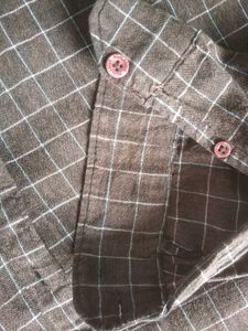 Highlander Brown White Check Shirt