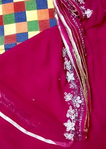 Rose Pink Georgette Saare With Sequins Work🍁✨