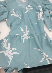 Sky Blue Korean Top Branded With Freebie
