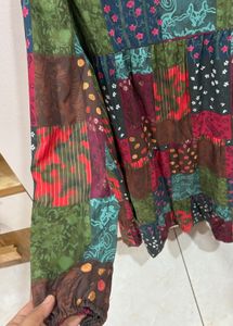 Brand-new, unused Patchwork Print Tiered Dress