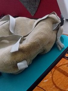 Vintage Plush Rabbit  Backpack Beige Fluffy
