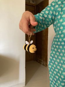 A Crochet Bumblebee Keychain