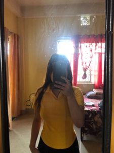 Yellow Ribbed Polo Shirt