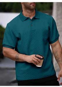Textured Teal Polo Shirt