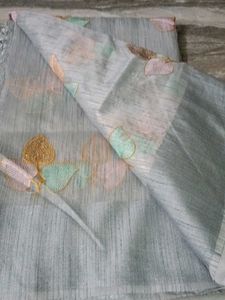 Embroidered Leaf Chanderi Saree