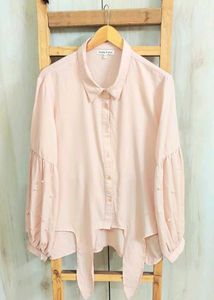 Blush Peach Pearl Sleeve Top size-46
