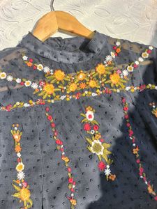 Zara Embroidered Top 💙