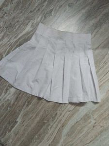 White Pleated Skirt