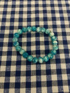 Blue Marble Beaded Bracelet