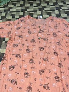 Peach Floral Print Lounge Dress