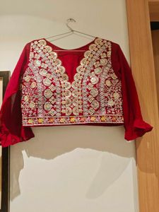 Embroidered Red Blouse
