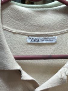Zara Men's Beige Polo Shirt