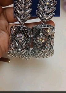 Black Metallic Earrings