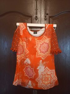 Cold Shoulder Top With Tassle Details