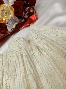 Cream Crocheted/Knitted Mini Skirt🤍