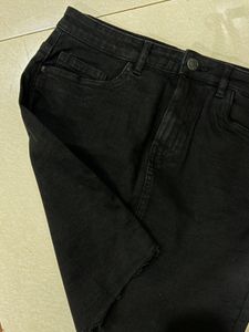 Black Denim Skirt