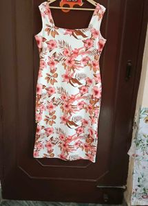 White Floral Midi Dress