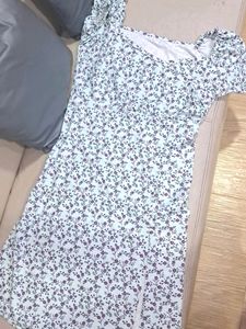 Floral Printed Puff hand Dress