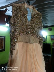 Heavy Party Wear Gown With Zirkon Work