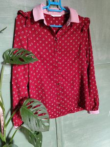 Korean Style Heart Print Shirt Top