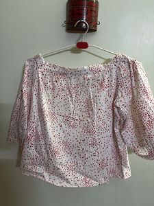 Polka Dot Off-Shoulder Top