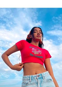 Mushroom Pink Cropped Baby Tee