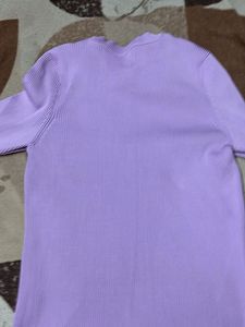 Lilac Ribbed Knit Top