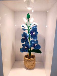 Crochet Potted Blue Orchid Flower ✨💙