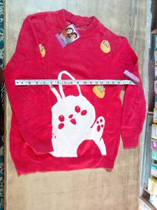 Cute Rabbit Graphic Knit Sweater