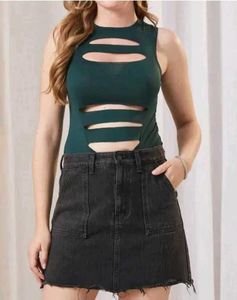 Shein Sleeveless Front Cut-Out Leotard Top