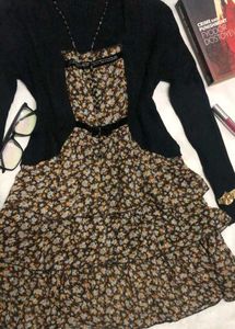 Floral Vintage with Black Cardigan✨