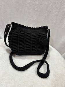 Black Crochet Bag