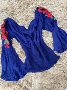 URBANIC Embroidered Off-Shoulder Top