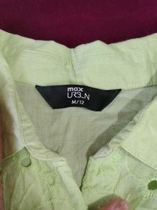 Green Eyelet Top