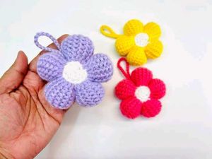 Crochet Flower Keychain