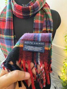 RL Authentic Plaid Scarf with Fringe