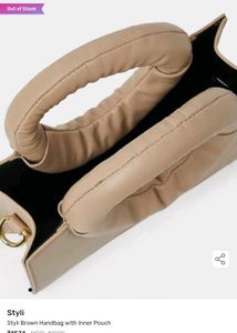 Styl Brown Handbag with Inner Pouch