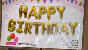 Gold Happy Birthday Banner