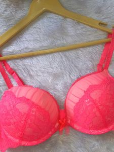 Hunkemoller Brand Fluorescent Pink Beautiful Bra