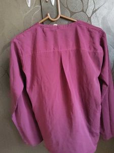 Maroon V-Neck Top