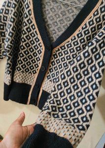 Patterned Knit Cardigan