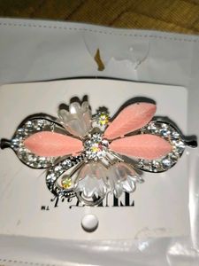 Floral Rhinestone Hair Clip