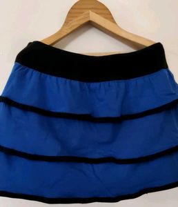 Blue Tiered Mini Skirt