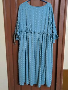 Blue Polka Dot Ruffle Dress