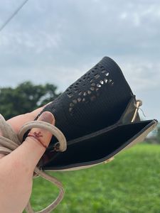 Beige Laser-Cut Crossbody