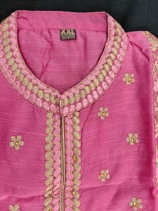 Pink Embroidered Kurta