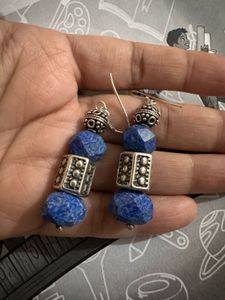 925 silver Lapis Lazuli Beaded Earrings
